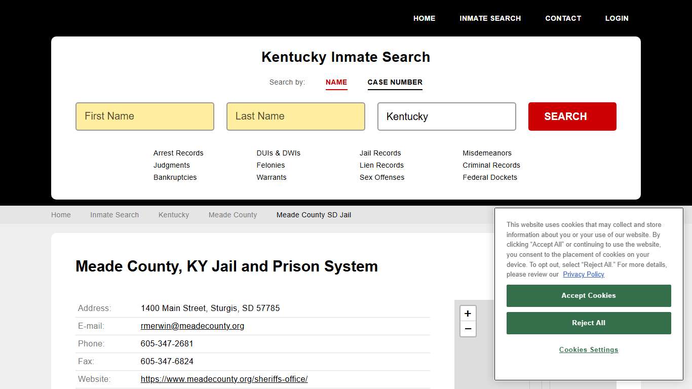 Meade County SD Jail Inmate Records Search, Kentucky - StateCourts